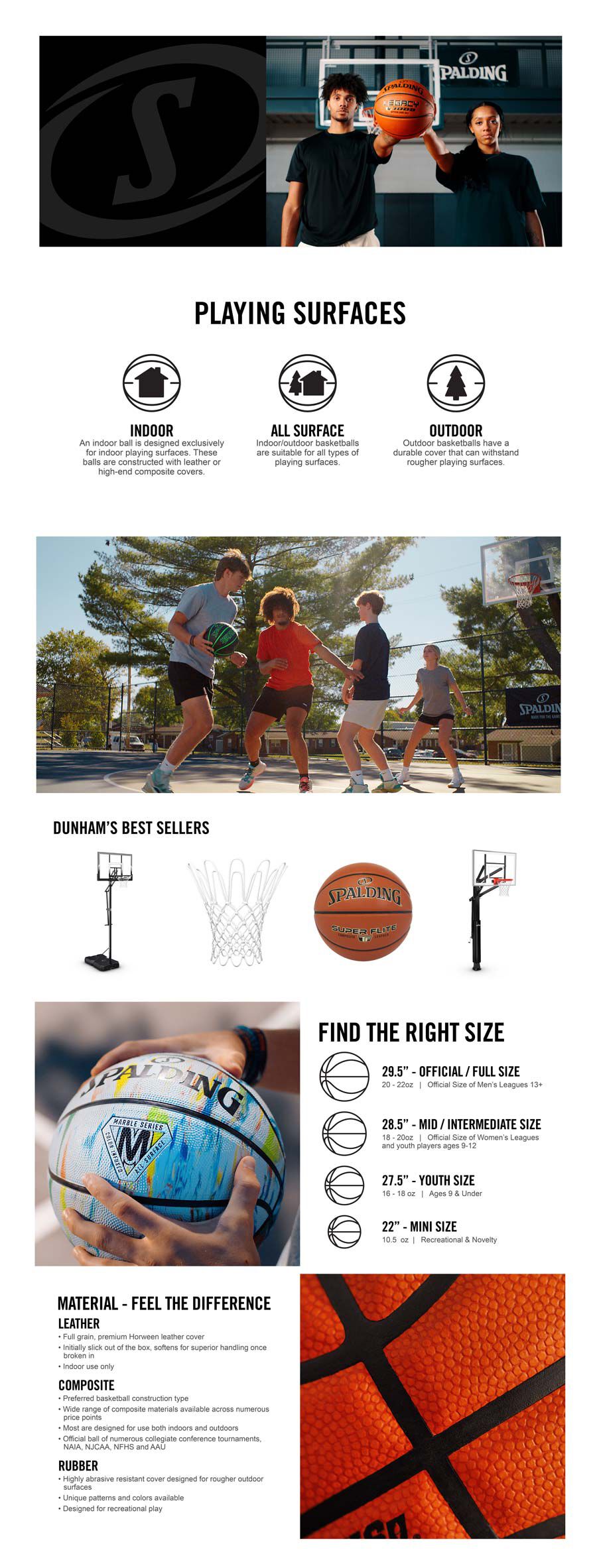 Spalding Basketball Sizes